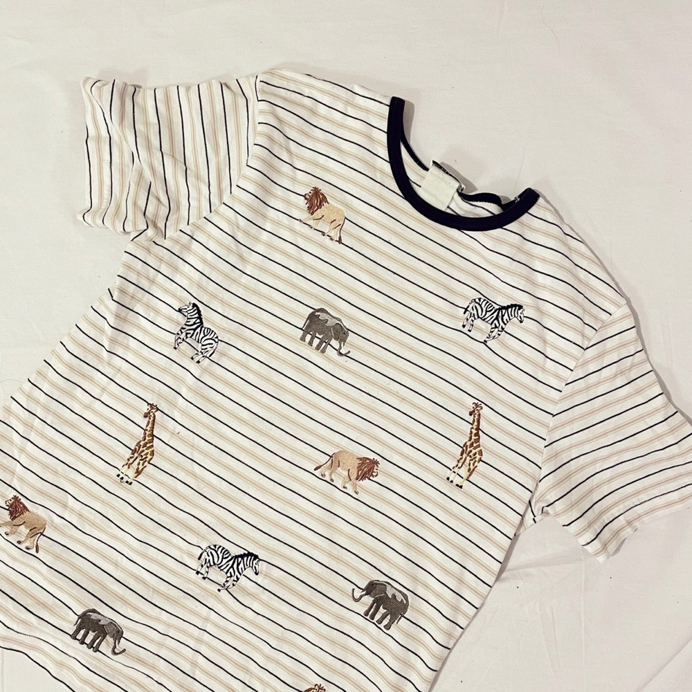 Embroidered Retro Baseball Animal Tee